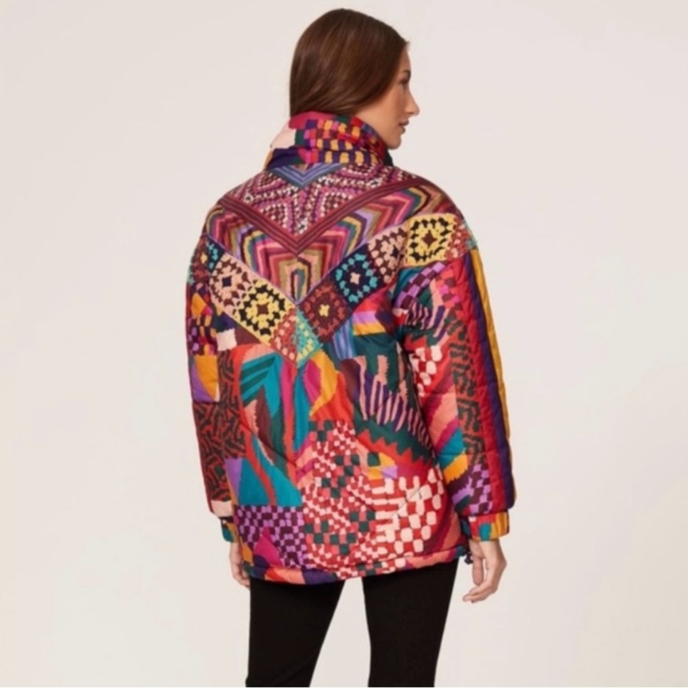 FARM Rio Multicolor Patchwork Quilted Jacket - image 3
